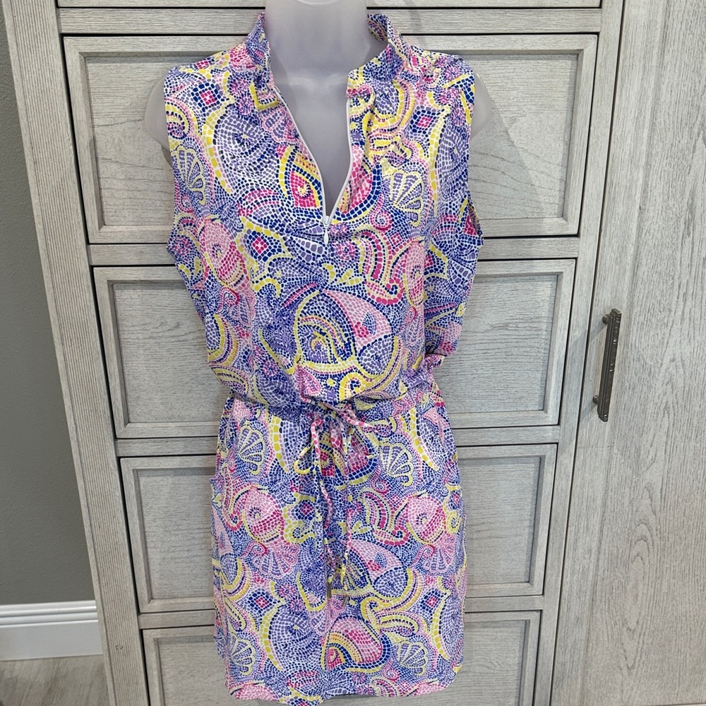 IBKUL Multicolor Paisley fish Sleeveless Dressed